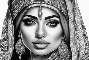 Middle eastern woman tattoo idea