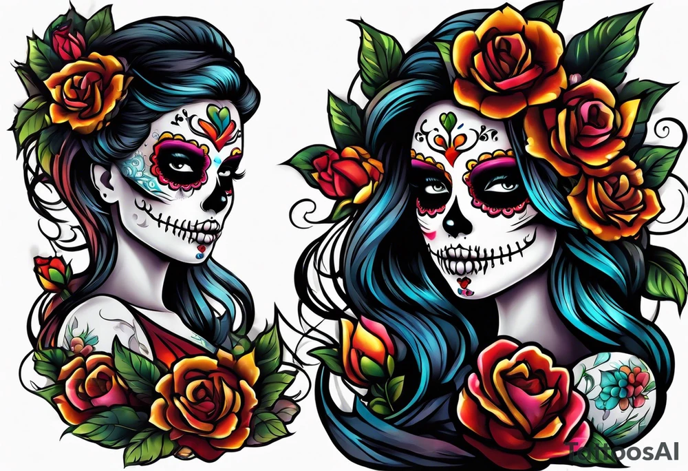 day of dead tattoo idea