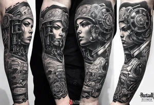 Brutal sleeve tattoo adeptus mechanicus tattoo idea