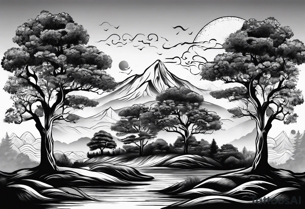 5 trees tattoo idea