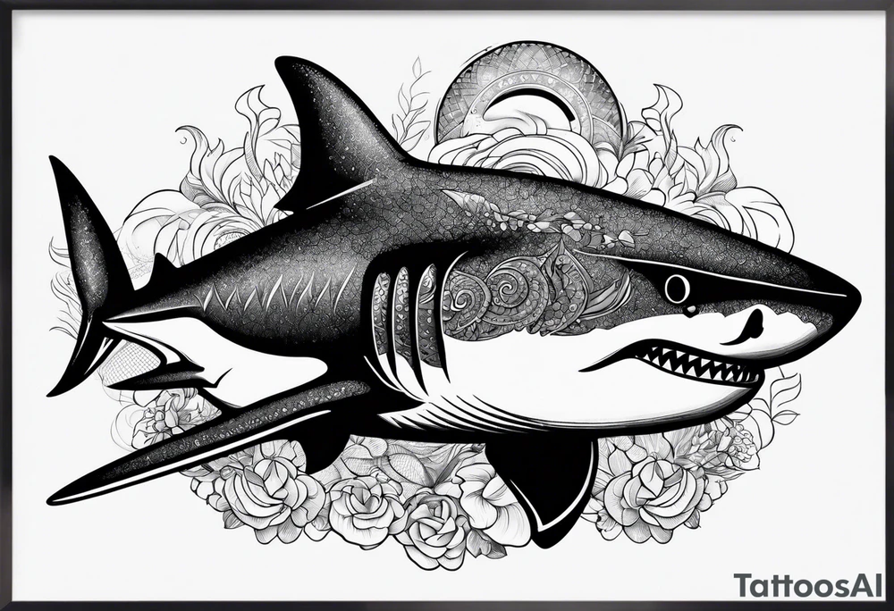 shark head tattoo idea