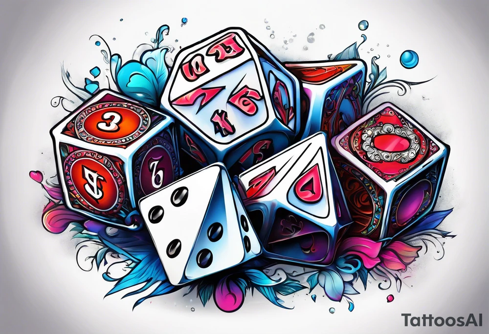 Dice, cards, money tattoo idea