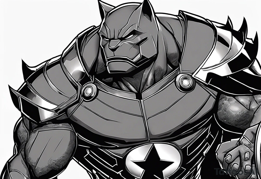 I want to change Avengers characters with animals. Hulk will be Badger, Thor will be Alpha Grey Wolf, Captain America will be Bull, Iron Man will be Canary, Black Widow will be Axolotl, Hawk Eye will be Sudan Plated Lizard and Nick Fury will be Cat. tattoo idea