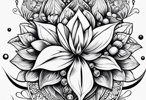 gemstone water droplet tattoo idea