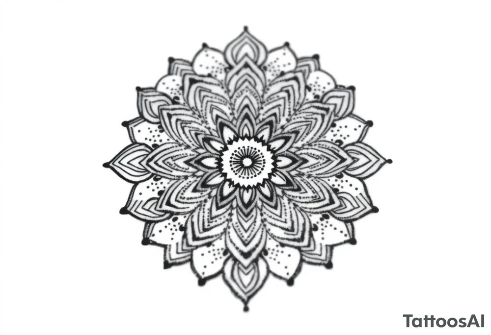 high contrast mandala tattoo idea