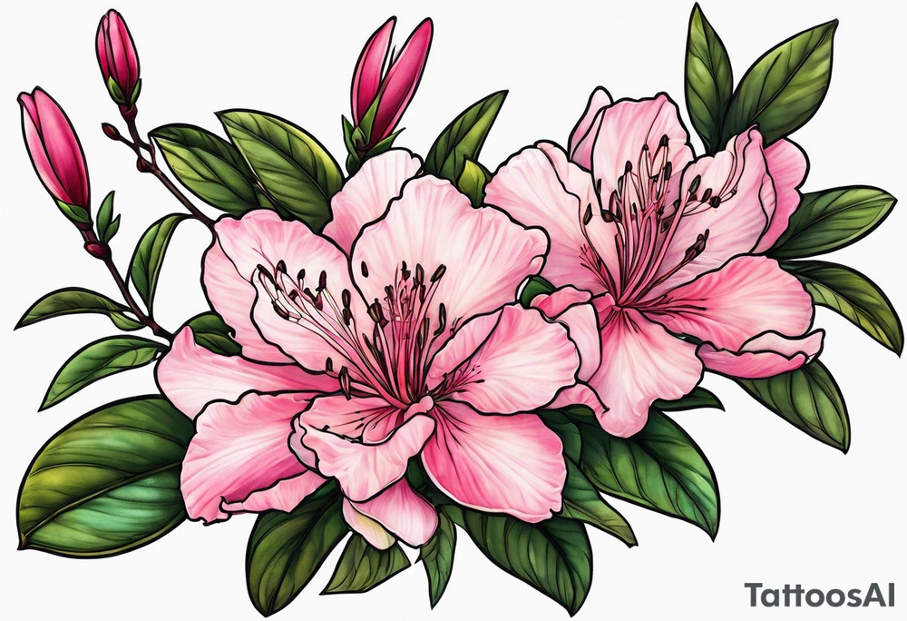 azalea with branch tattoo idea