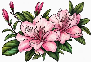 azalea with branch tattoo idea