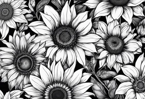 Wild flower garden sunflower tattoo idea