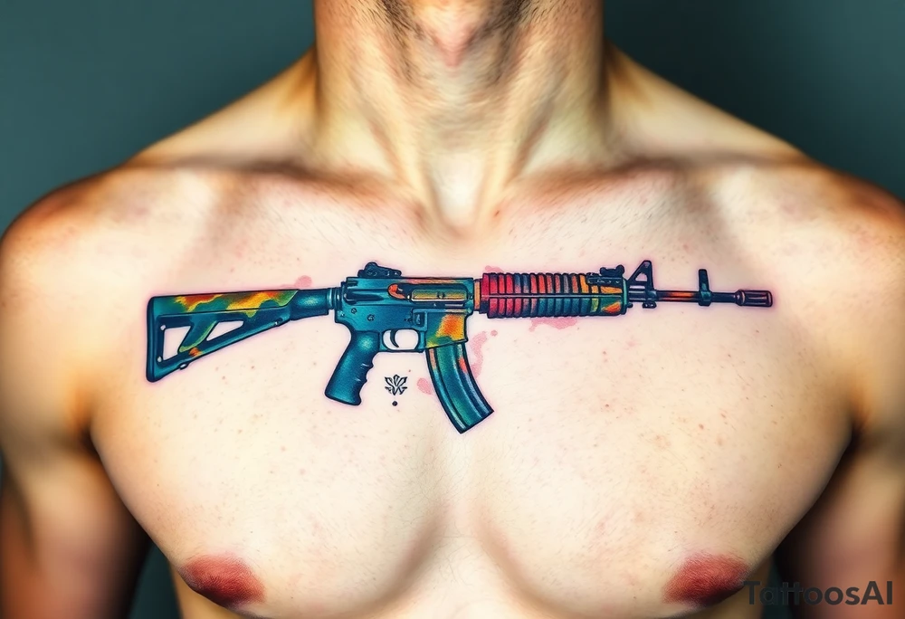 ak 47 silhouette tattoo idea