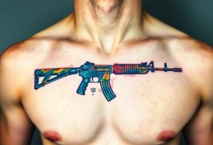 ak 47 silhouette tattoo idea