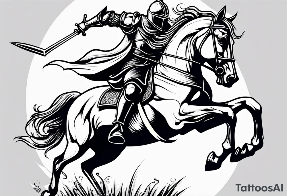 leaping knight tattoo idea
