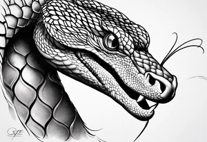 Viper stretched tattoo idea