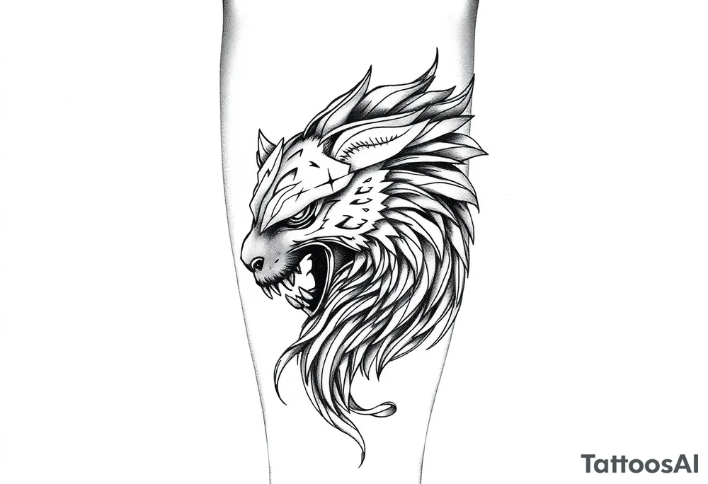 I want a tattoo on my calf that goes around the whole leg tattoo idea