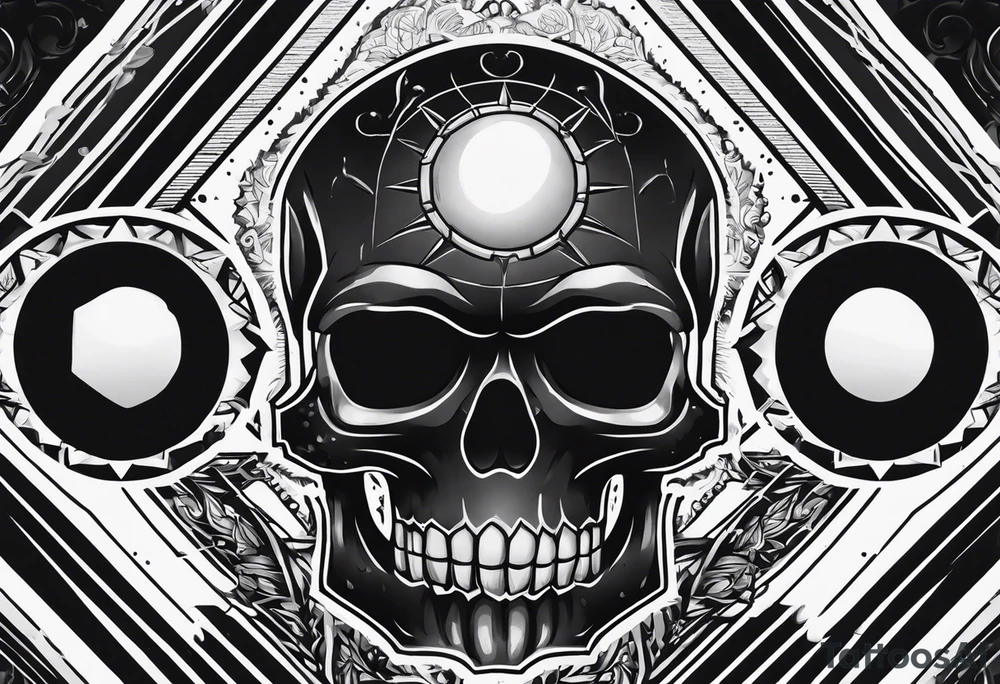 small dark skull with bullet hole eyes tattoo idea