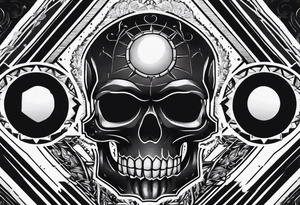 small dark skull with bullet hole eyes tattoo idea