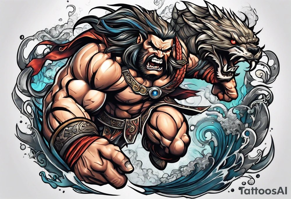 leaping barbarian tattoo idea