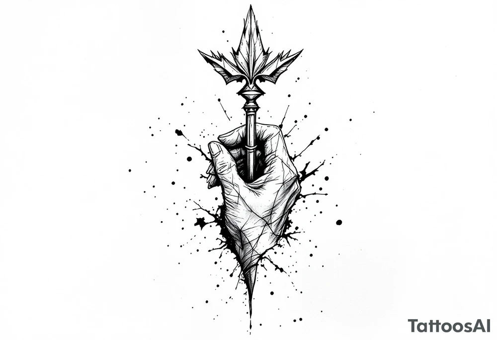one  arrow  that look down tattoo idea