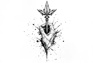 one  arrow  that look down tattoo idea