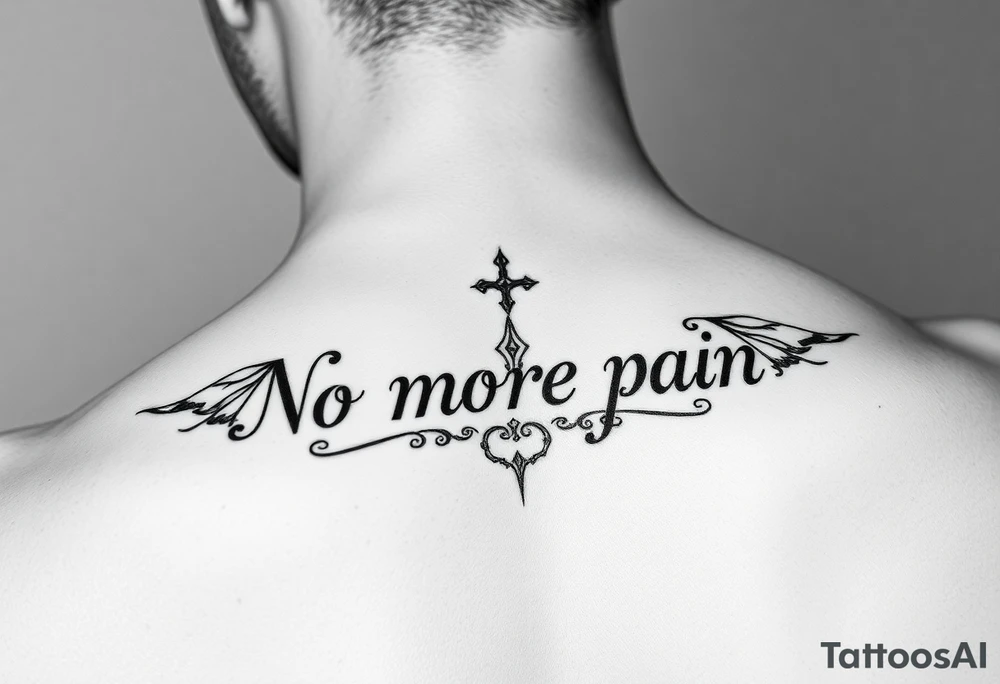 No more pain minimalistic fine line tattoo idea