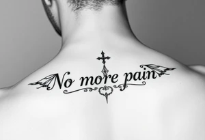 No more pain minimalistic fine line tattoo idea