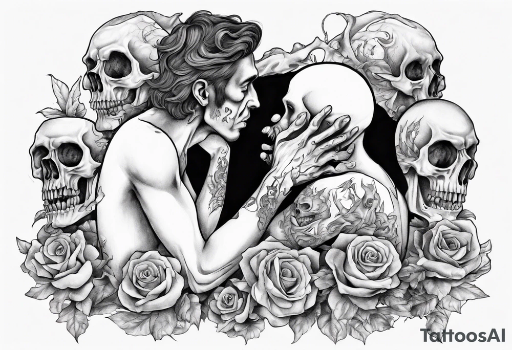 Man mourning the death of his former self. tattoo idea