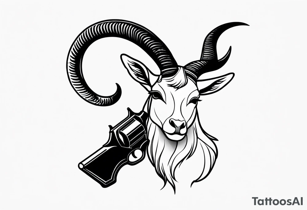 capricorn with sunglasses and a gun tattoo idea