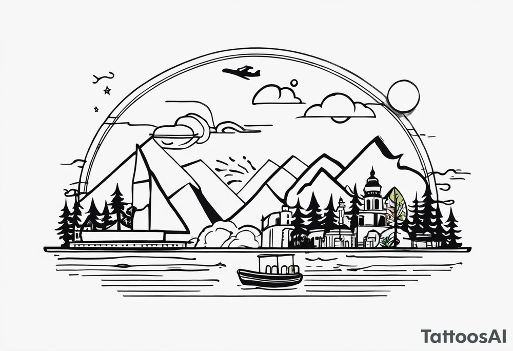 Something that describes a love for travel simple tattoo idea