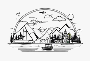 Something that describes a love for travel simple tattoo idea