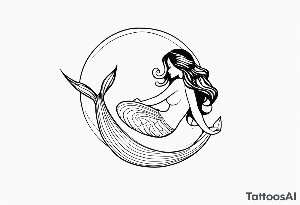 cute mermaid tattoo idea