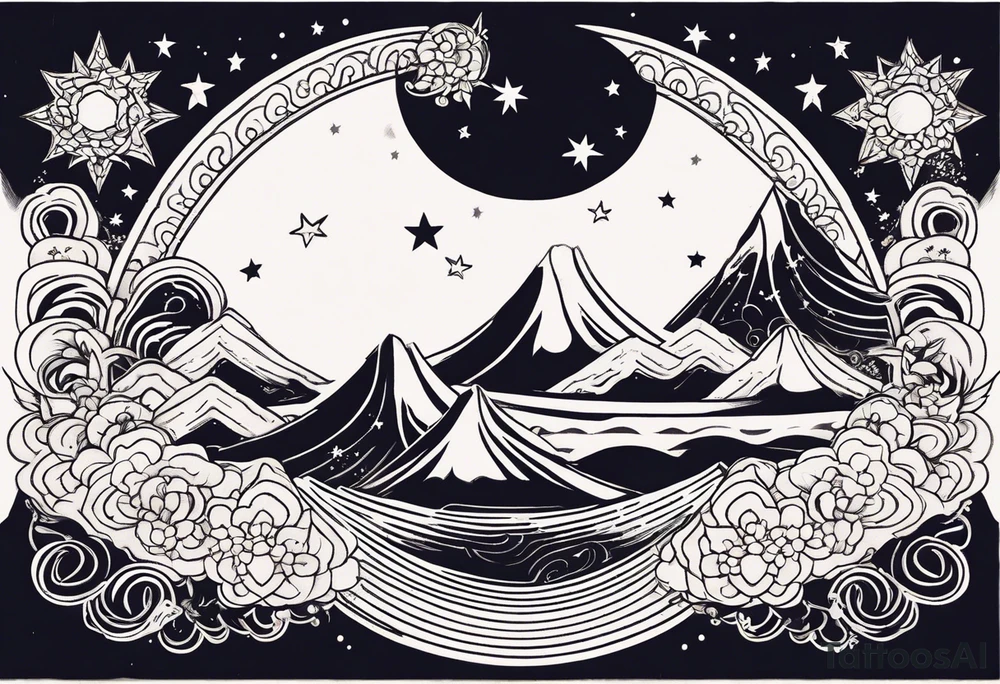 3 stars space art tattoo with deep meaning of happy future and hope tattoo idea