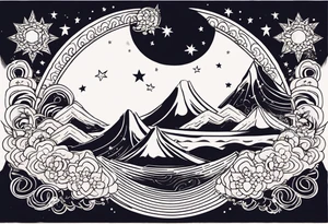 3 stars space art tattoo with deep meaning of happy future and hope tattoo idea