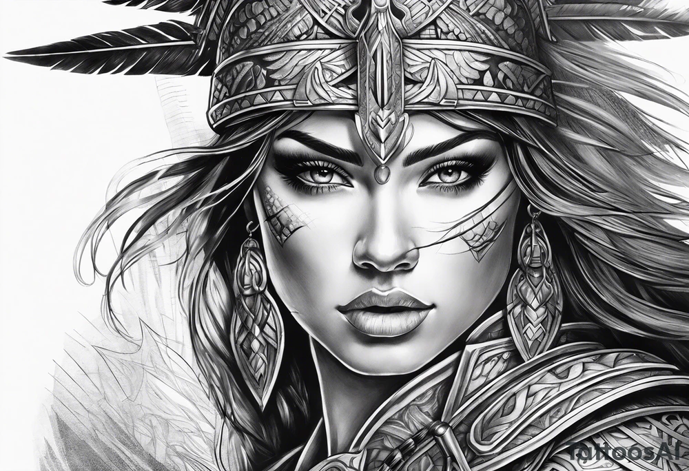 Woman warrior tattoo idea