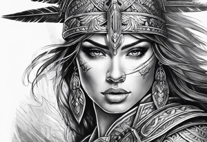 Woman warrior tattoo idea