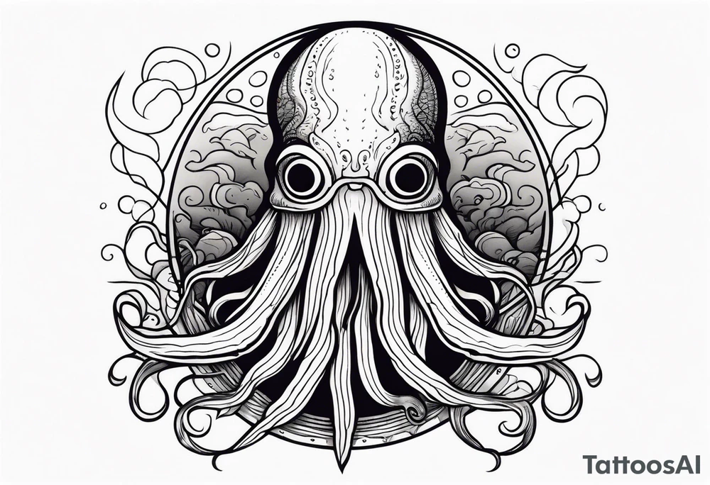 Thalassophobia, giant squid, fear tattoo idea