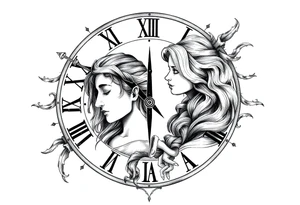 vintage roman numerals with daughters tattoo idea
