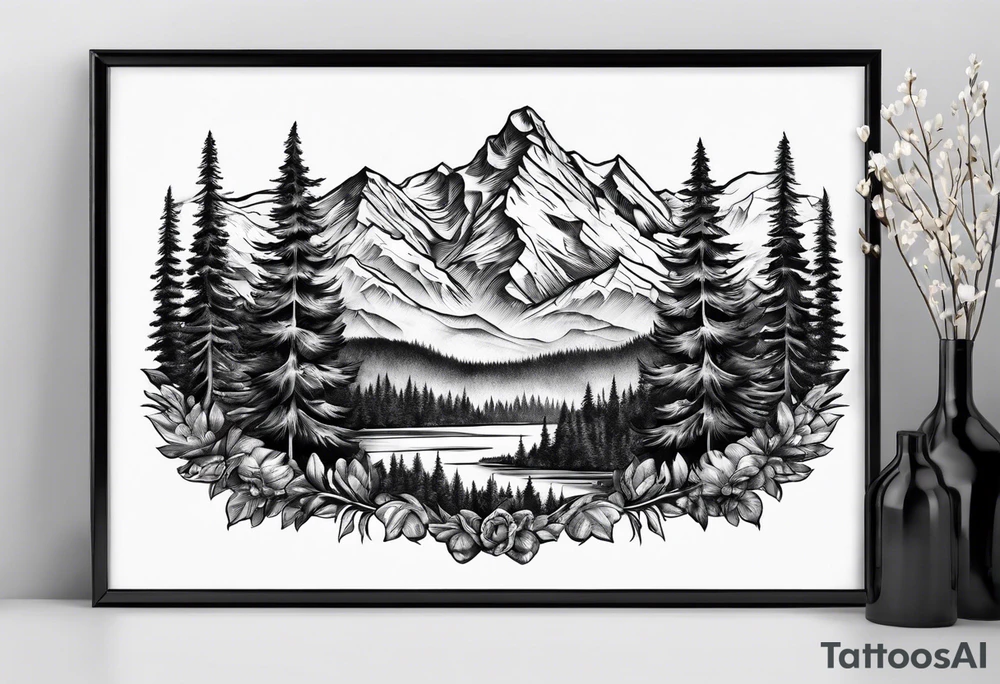 Rocky Mountains top of mountain tattoo idea