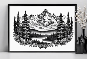 Rocky Mountains top of mountain tattoo idea