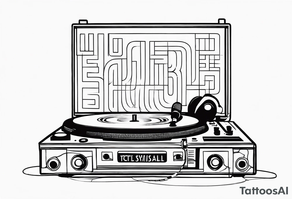 dj text tattoo idea