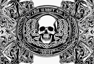 Cheers Mate text, armband +Celtic +Cancer Ribbon +tribal +artistic tattoo idea