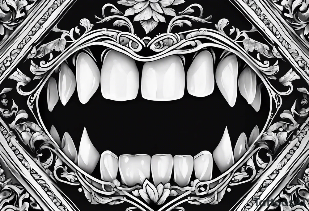 a white, shiny tooth seen through a looking glass tattoo idea a white, shiny tooth seen through a looking glass tattoo idea