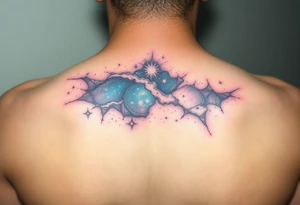 Beautiful and epic 3d milky way that appears to be coming out of the skin tattoo idea