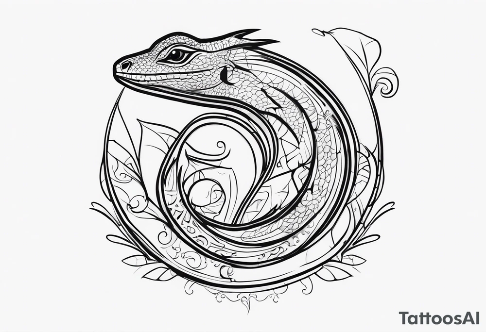 Jamal script with lizard tattoo idea