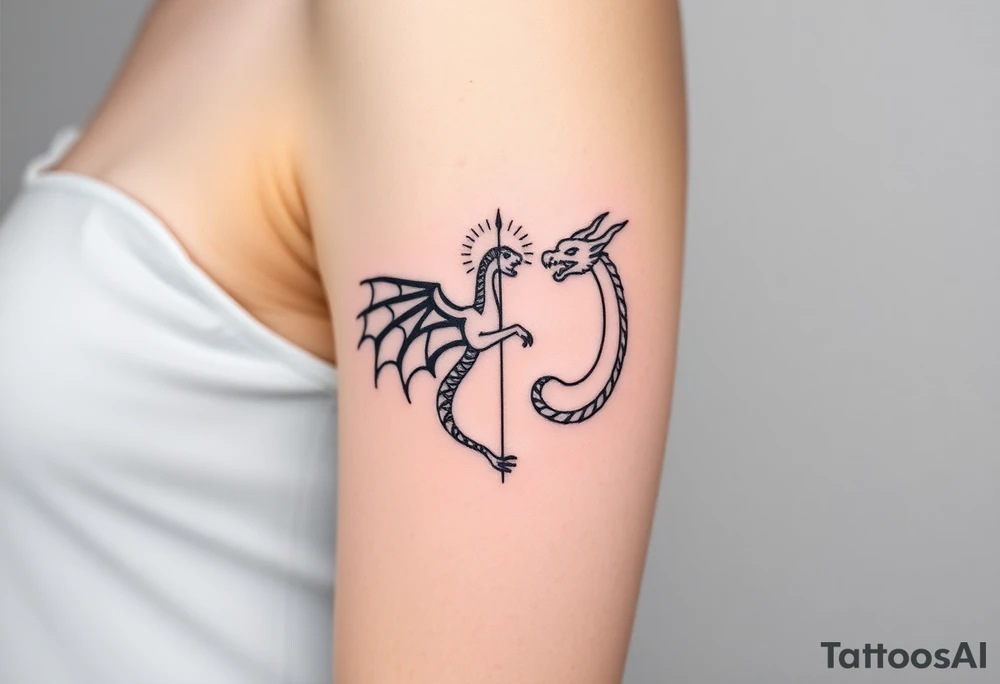 angel and dragon tattoo idea