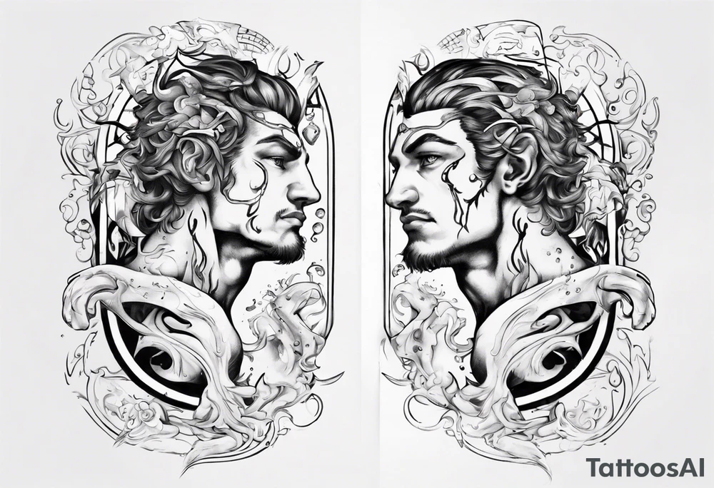 The Zodiac sign Aquarius in Human male form . tattoo idea
