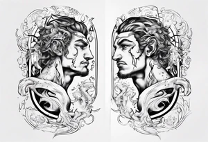 The Zodiac sign Aquarius in Human male form . tattoo idea