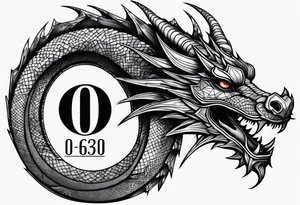 The numbers 0630 written with a dragon tattoo idea