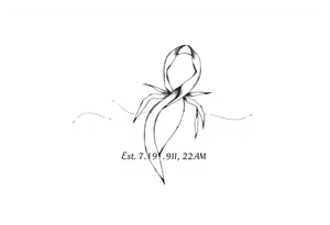 Powerful cancer, Est. 07.19.91  2:22 A.M tattoo idea