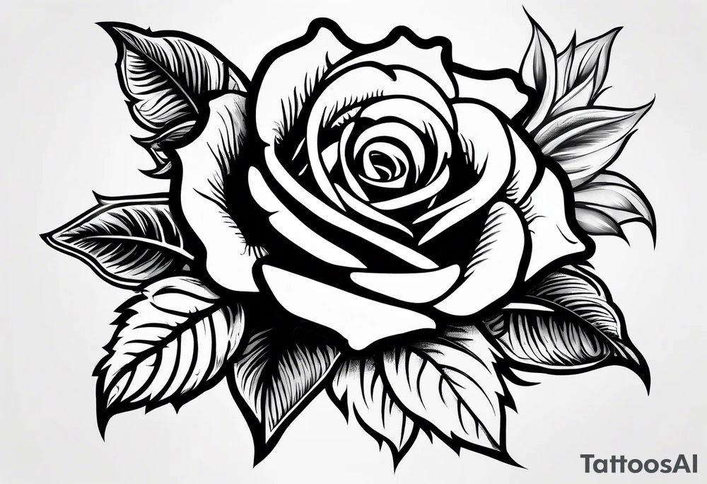Rose on fire with the “fire rose” symbol somewhere in the tattoo tattoo idea