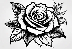 Rose on fire with the “fire rose” symbol somewhere in the tattoo tattoo idea