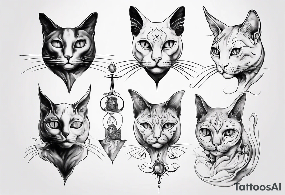 Spiritual sfinx cat tattoo idea